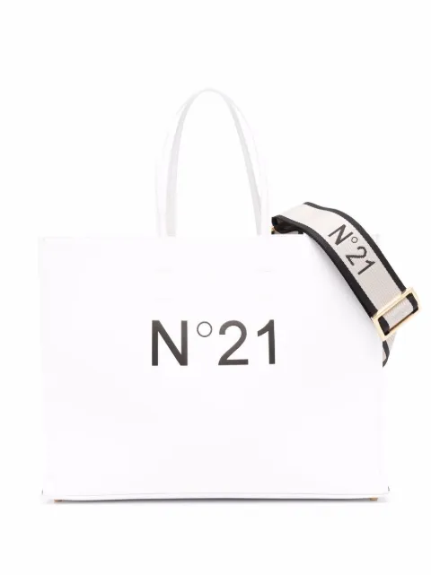 Nº21 logo-print tote bag White 22EBP0102BS01