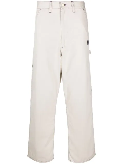 Needles x Smith's butterfly-embroidered wide-leg trousers Neutrals KP287