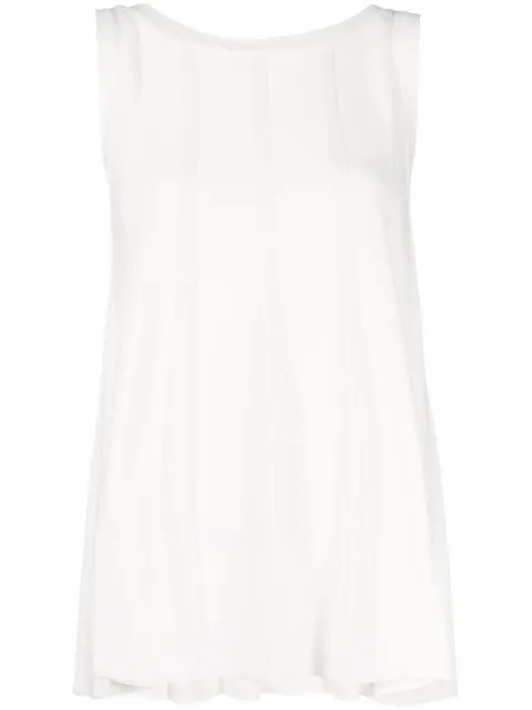 Malo ribbed-detail tank top White DXF012FEL03