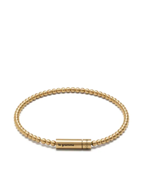 Le Gramme 15g brushed yellow gold beaded bracelet Gold LGCOJBR09115