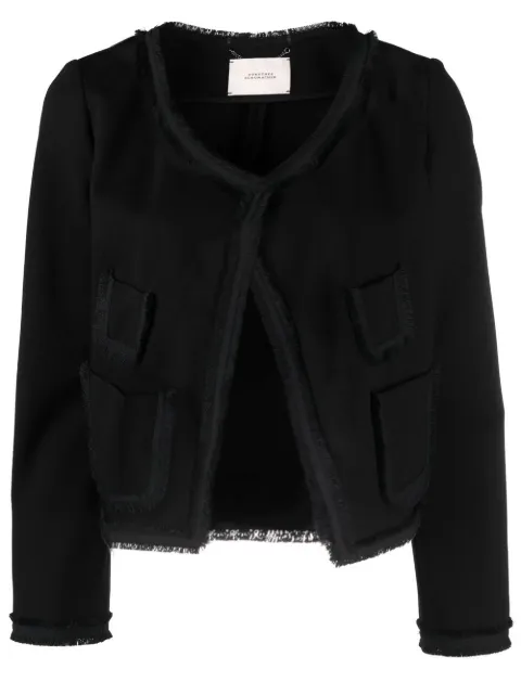 Dorothee Schumacher frayed-detail cropped jacket Black 648002