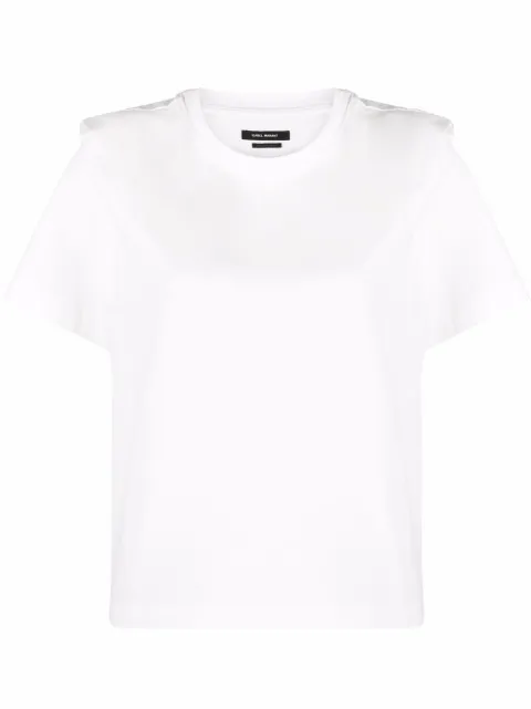 ISABEL MARANT Zelitos pleat-detail T-shirt White TS078322P037I20WH