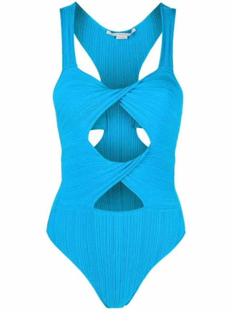 Stella McCartney cut-out knit bodysuit Blue 6K00193S2314