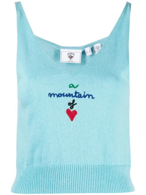 Rossignol embroidered-logo knitted crop-top Blue RLKWO22