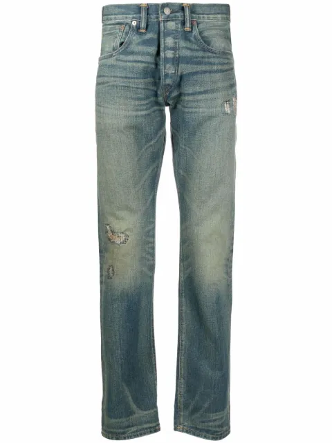 Ralph Lauren RRL ripped straight-leg jeans Blue 782504838026