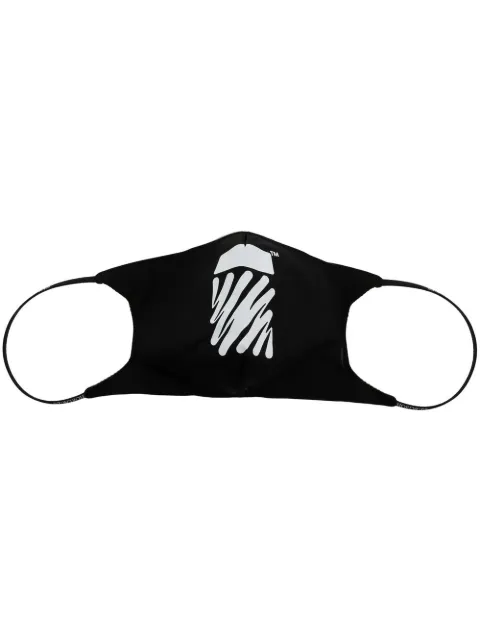 Off-White Diag-stripe print face mask Black OMRG003S22FAB0081001