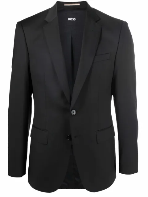 BOSS single-breasted virgin wool blazer Black 50469171