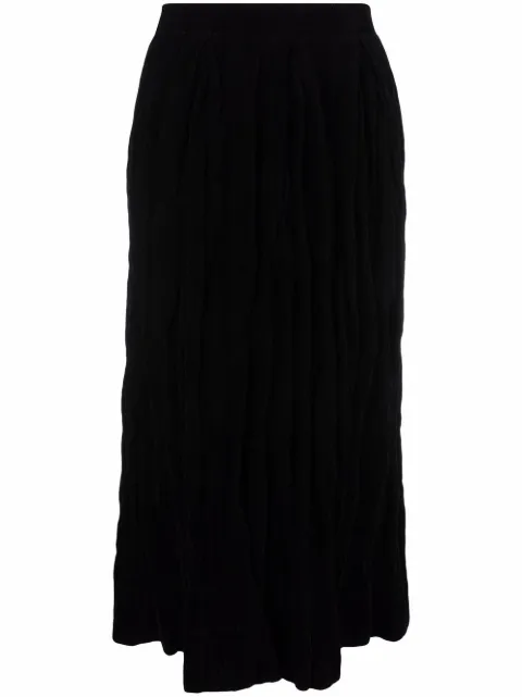 Uma Wang high-waisted velvet-effect skirt Black UP2008