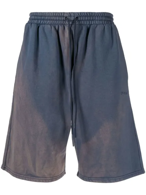Off-White Diag-stripe cotton shorts Blue OMCI013S22FLE0034646