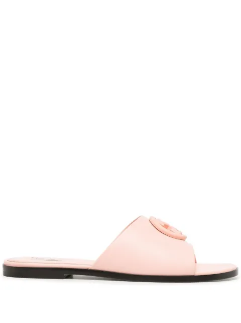 Off-White Arrow plaque flat sandals Pink OWIH025S22LEA0013000