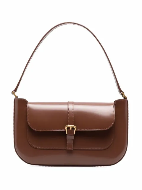 BY FAR flap detail shoulder bag Brown 22CRMDASTCWMED