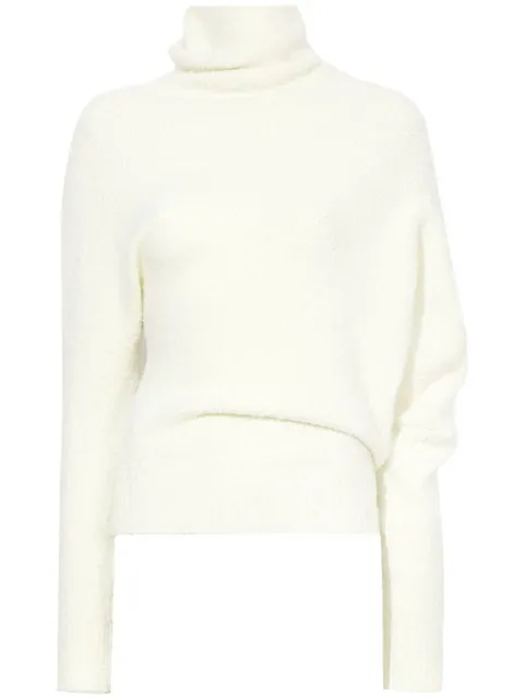 Proenza Schouler Fuzzy Boucle asymmetric sweater White R2247021KW132