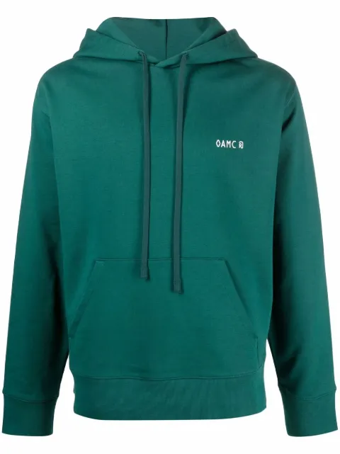 OAMC logo-print hoodie Green OAMU705486COT00726B