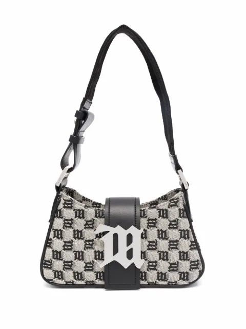 MISBHV logo-plaque woven shoulder bag Neutrals 3121A4120MLC