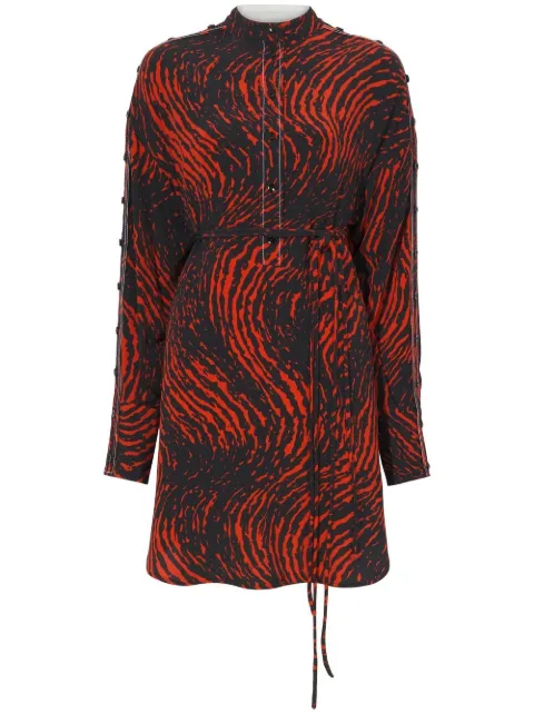 Proenza Schouler leopard-print crepe de Chine shirtdress Black R2243022BYP137