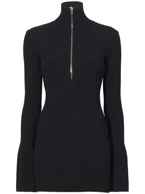 Proenza Schouler half-zip rib knit top Black R2247012KY224S