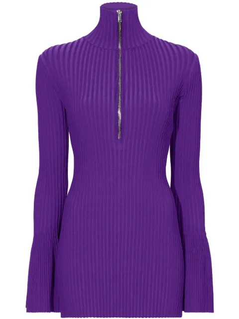 Proenza Schouler zipped rib-knit jumper Purple R2247012KY224S