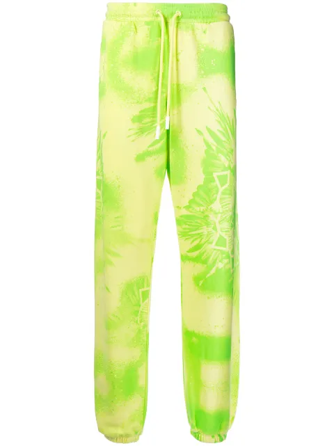 COUNTY OF MILAN Kaleidoscope Wings-print track pants Yellow CMCH024S22FLE0055500