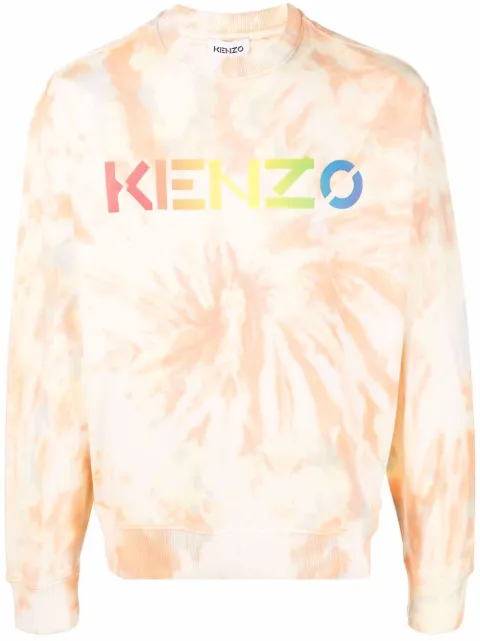 Kenzo logo-print tie-dye sweatshirt Orange FC55SW0344ML