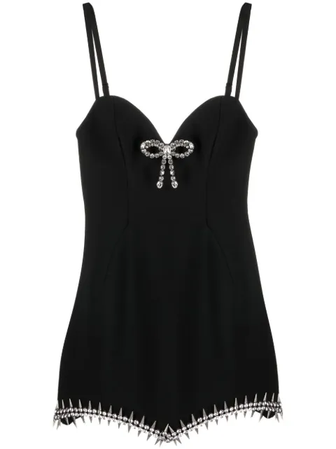 AREA crystal-embellished mini dress Black 2203D06150