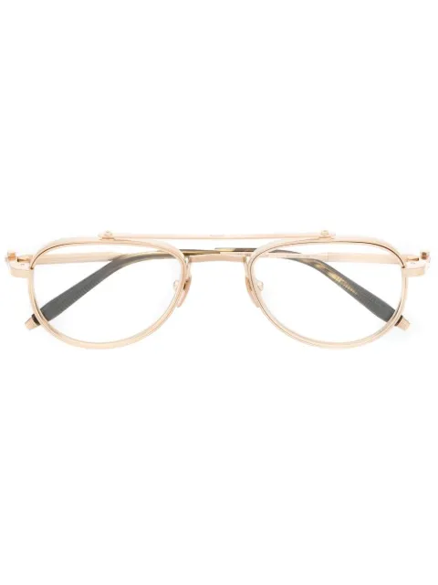 Akoni Callisto round-frame optical glasses Gold AKX303A