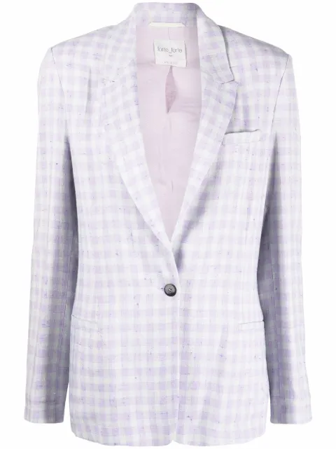 Forte Forte check-print blazer Purple 8822MYJACKET