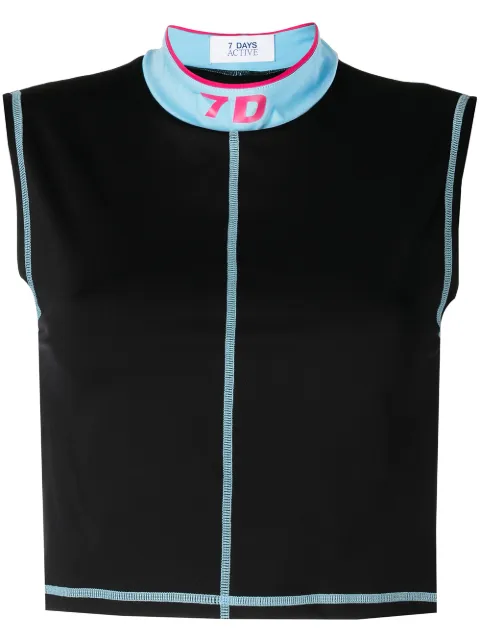 7 DAYS Active logo-print sleeveless top Black 90107