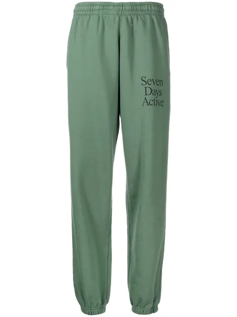 7 DAYS Active logo-print track pants Green 90260