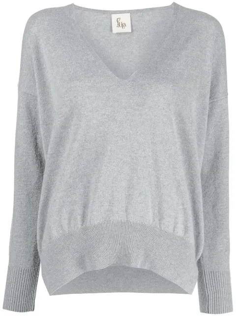 PAULA V-neck cashmere jumper Grey 21CASHPAULA4