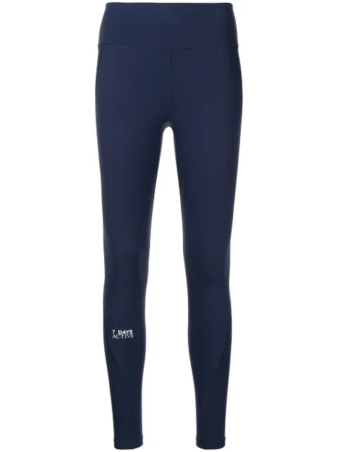 7 DAYS Active logo-print leggings Blue 90186