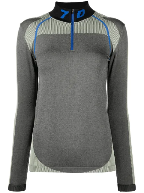 7 DAYS Active half-zip funnel neck top Grey 90093