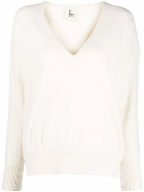 PAULA V-neck cashmere jumper White 21CASHPAULA4
