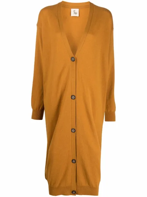 PAULA V-neck cashmere cardi-coat Yellow 21CASHPAULA3