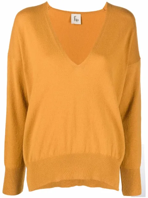 PAULA V-neck cashmere jumper Yellow 21CASHPAULA4
