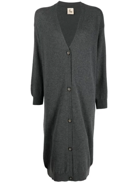 PAULA V-neck cashmere cardi-coat Grey 21CASHPAULA3A