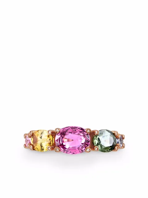 Pragnell 18kt rose gold Rainbow Fancy sapphire ring Pink F0218