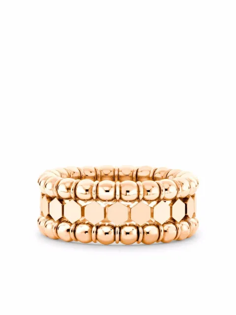 Pragnell 18kt rose gold Bohemia three-row ring Pink CR0058