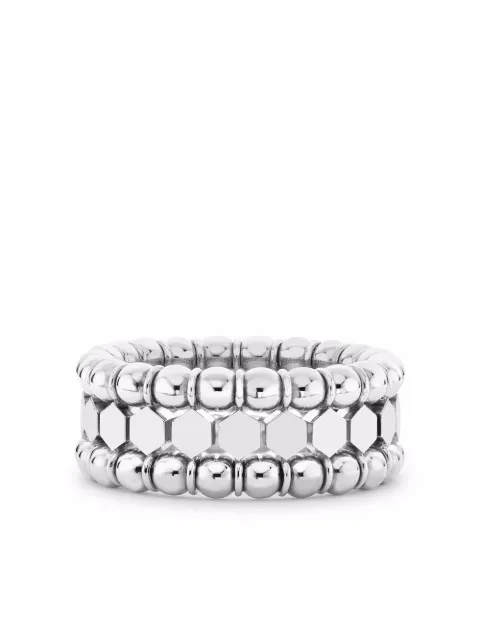 Pragnell 18kt white gold Bohemia three-row ring Silver CR0056