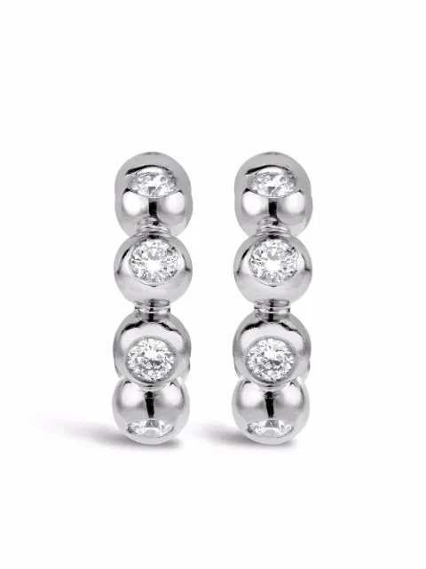 Pragnell 18kt white gold Bohemia diamond hoop earrings Silver CR1446