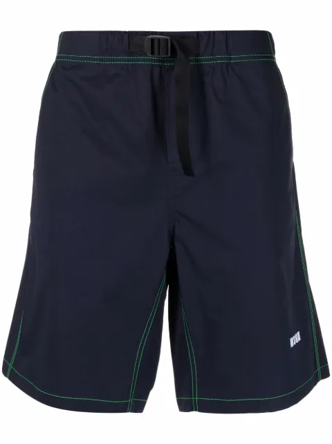 MSGM logo-embroidered track shorts Blue 3240MB05X227004