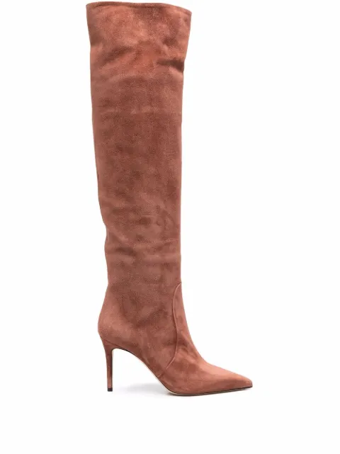 Scarosso x Brian Atwood Carra suede boots Pink CARRAPOWDERSUEDE