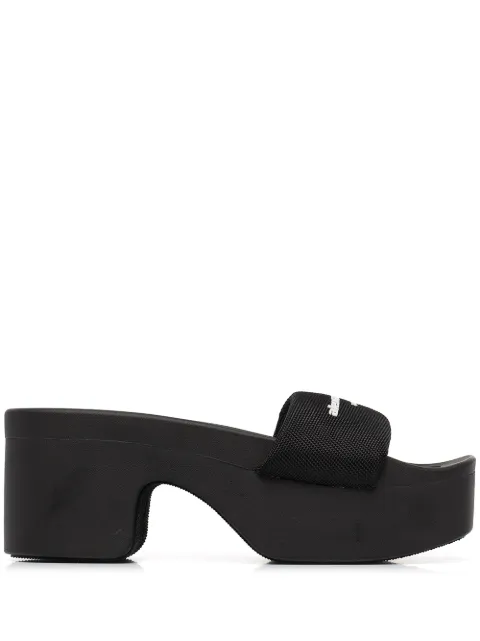 Alexander Wang Logo Platform Slide Black 30322S020