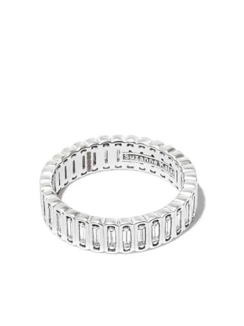Suzanne Kalan 18kt white gold Inlay diamond eternity band ring Silver BAR539WG
