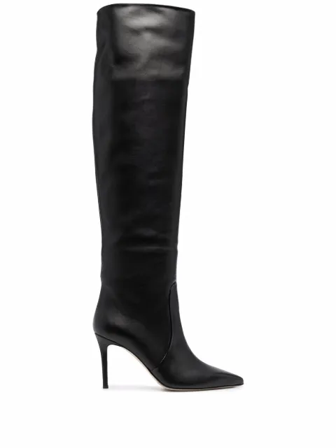 Scarosso x Brian Atwood Carra leather boots Black CARRABOOTBLACALF