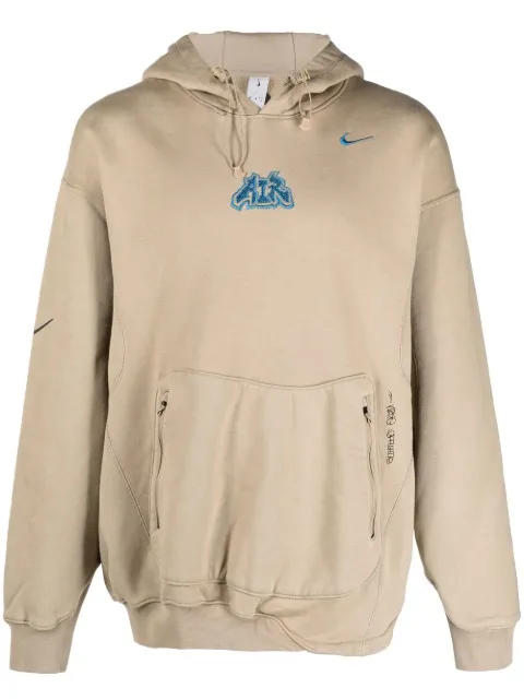 Nike X Off-White swoosh-logo detail hoodie Neutrals DN1759