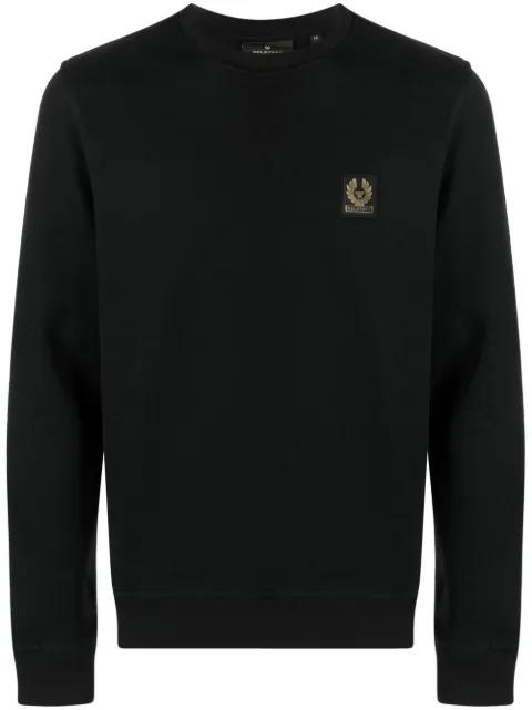 Belstaff logo-patch cotton sweatshirt Black 100049
