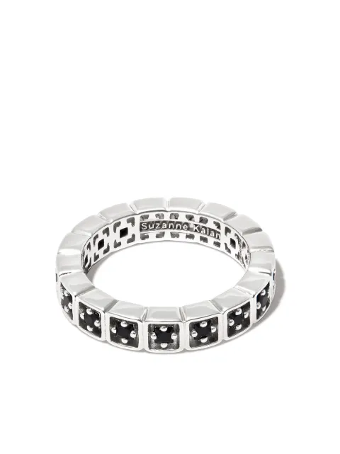 Suzanne Kalan 18kt white gold Inlay mini sapphire ring Silver BAR878WG