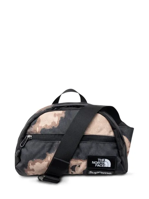 Supreme x The North Face Roo II bleached denim-print bag Brown SU11276