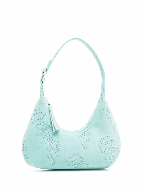 BY FAR Amber perforated logo shoulder bag Blue 22CRBASAQAPFLSMA