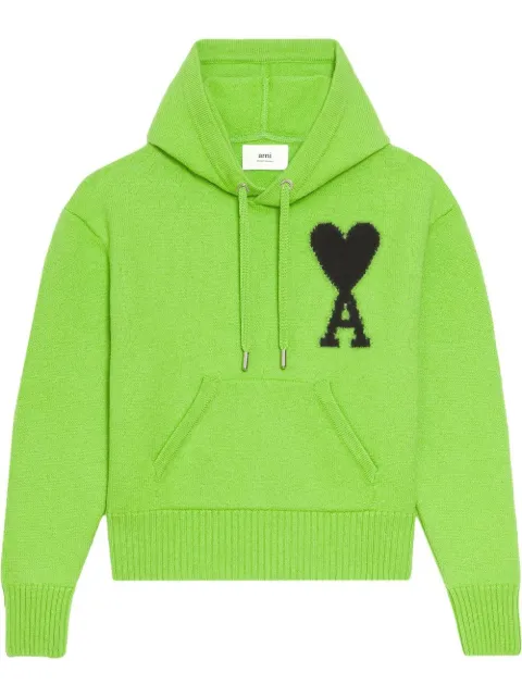 AMI Paris Ami de Coeur hoodie Green UKS802018